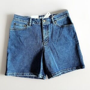 Jones Sport Shorts Womens 6 Blue Denim Bermuda Stretch 5 Pocket Casual Summer